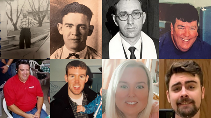 Members of Bob Bainter’s family serving BNSF and our predecessor railroads extend from the 1890s to today. They include (from top-left, clockwise): Alfred Betts Sr., John W. O’Connell, David Bainter, John C. Bainter, Gage Bainter, Cassie Hawkins, Brad Bainter and John M. Bainter.